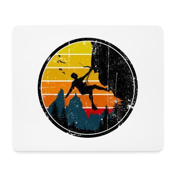 Climber at Sunset Badge - Mouse Pad (horizontal) - white - Front