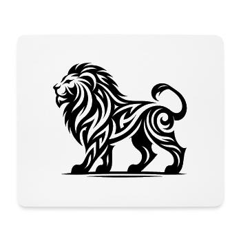 Lion de tatouage tribal fier élégant - Tapis de souris (format paysage) - blanc - Devant