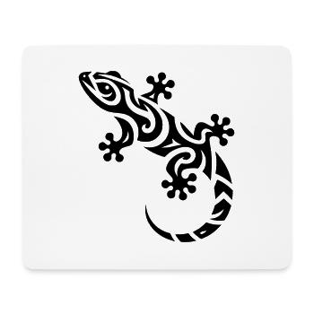 Mignon petit gecko dans le style de tatouage tribal - Tapis de souris (format paysage) - blanc - Devant