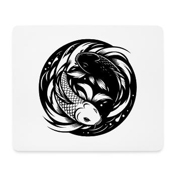 Koi Karpfen Yoga Kreis Yin und Yang Style - Mousepad (Querformat) - Weiß - Vorne