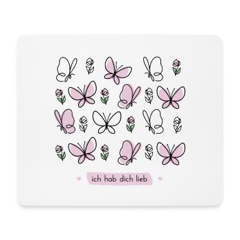 schönes Geschenk Ich hab dich lieb - Mousepad (Querformat) - Weiß - Vorne