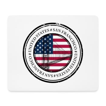 Bridge Sketch Over American Flag Circle - Mouse Pad (horizontal) - white - Front