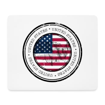 US Flag Map Round Emblem - Mouse Pad (horizontal) - white - Front