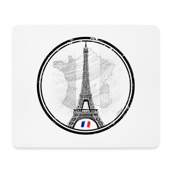 Grunge Eiffelturm in französischer Flagge - Mousepad (Querformat) - Weiß - Vorne