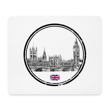 Tiny Union Jack Accent on Black - Mouse Pad (horizontal) - white - Front