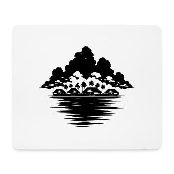 Kleine karibische Tropen Trauminsel mit Palmen - Mousepad (Querformat) - Weiß - Vorne