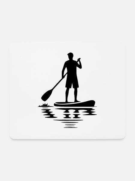 Paddelkunst Stand Up Paddling - Mousepad (Querformat) - Weiß