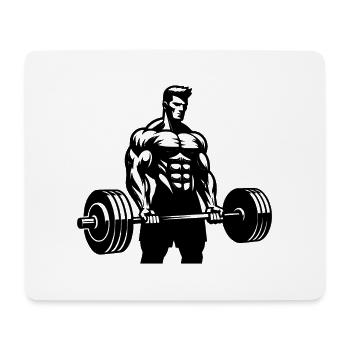 Ehrgeiziger ambitionierter Sportler mit Langhantel - Mousepad (Querformat) - Weiß - Vorne
