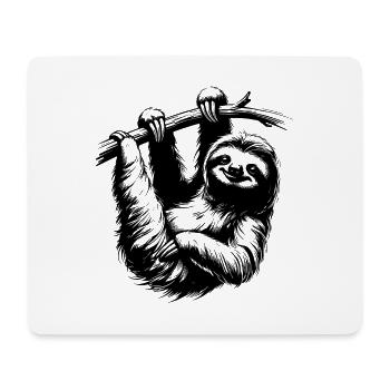 Traîner avec le dessin au crayon de la paresse de yoga - Tapis de souris (format paysage) - blanc - Devant