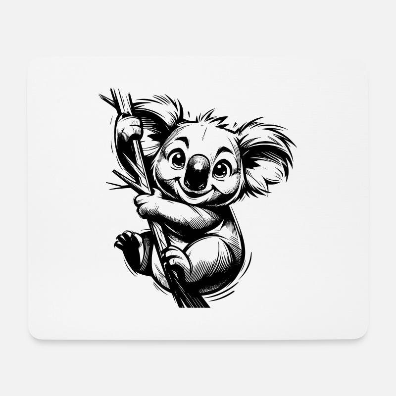 Lustiger australischer Kinder Koala am Baum - Mousepad (Querformat) - Weiß
