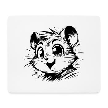 Fröhlicher Kinder Hamster Zeichnung - Mousepad (Querformat) - Weiß - Vorne