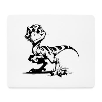 Naughty Raptor Baby Dino Kids Pencil Sketch - Mouse Pad (horizontal) - white - Front