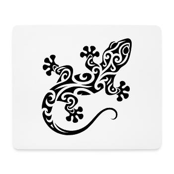 Petit gecko mignon dans le style de tatouage tribal - Tapis de souris (format paysage) - blanc - Devant