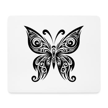 Hübscher Tinten Tattoo Kinder Style Schmetterling - Mousepad (Querformat) - Weiß - Vorne