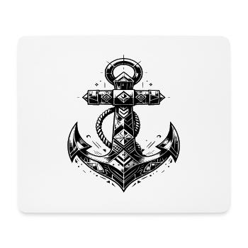 Klassischer Tattoo Anker eleganter Skizzen Style - Mousepad (Querformat) - Weiß - Vorne