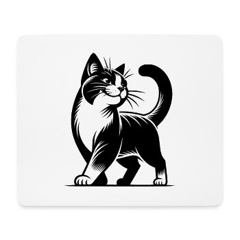 Elegante Stuben Katze mit süssem Blick - Mousepad (Querformat) - Weiß - Vorne