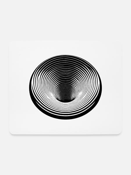 Geometrische Kreise die in sich stürzen - Mousepad (Querformat) - Weiß