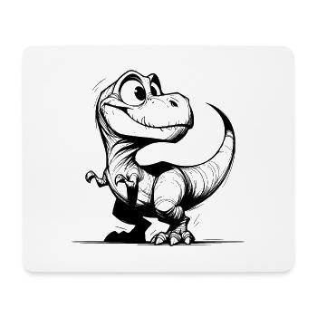 Freundlich lächelnder T-Rex Dino Zeichnung - Mousepad (Querformat) - Weiß - Vorne