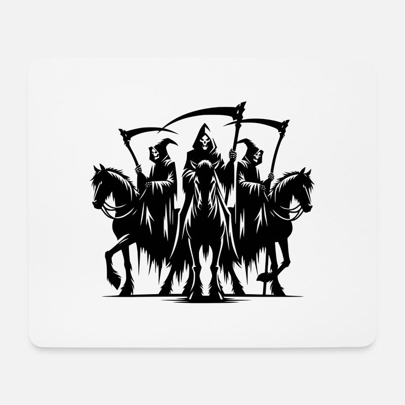 Gruseliges Halloween Sensemänner auf Pferden - Mousepad (Querformat) - Weiß