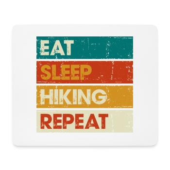 Eat Sleep Hiking Repeat Distressed Stripes - Mouse Pad (horizontal) - white - Front