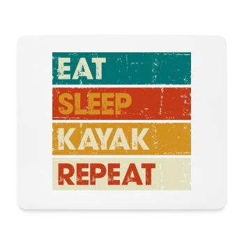 Essen Schlaf Kajak Wiederholen - Mousepad (Querformat) - Weiß - Vorne