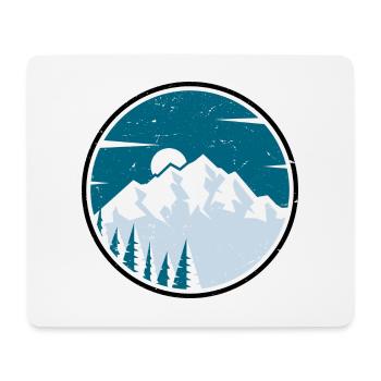 Winter Peak Circle Forest - Mouse Pad (horizontal) - white - Front