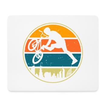 Rétro coucher de soleil vélo cycliste design - Tapis de souris (format paysage) - blanc - Devant