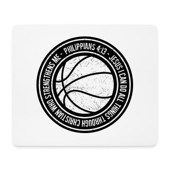 Basketball Glaube Philipper 4:13 - Mousepad (Querformat) - Weiß - Vorne