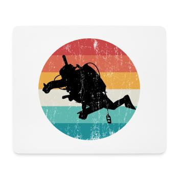 Retro Rainbow Diver Silhouette - Mouse Pad (horizontal) - white - Front