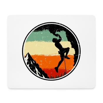 Climber on Sunset Ridge Retro - Mouse Pad (horizontal) - white - Front