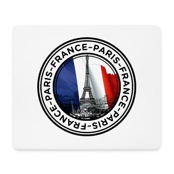 Französische Flagge und Eiffelturm-Illustration - Mousepad (Querformat) - Weiß - Vorne