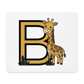 Giraffe Großbuchstabe B - Mousepad (Querformat) - Weiß - Vorne