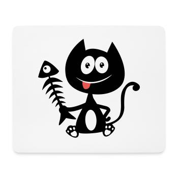 Gourmet cat, fish eater! Cat humor - Mouse Pad (horizontal) - white - Front