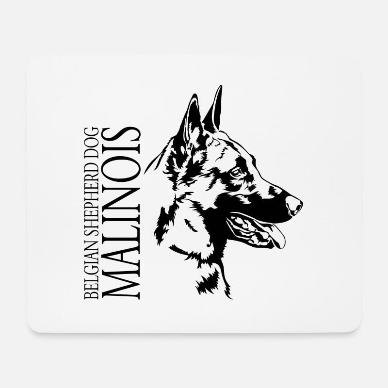 Belgian Shepherd Dog Malinois Portrait Wilsigns - Mousepad (Querformat) - Weiß