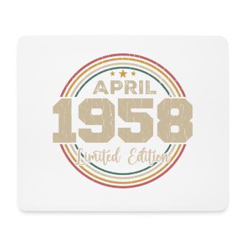 Avril 1958 Cadeau D'anniversaire Avril 1958 Retro - Tapis de souris (format paysage) - blanc - Devant