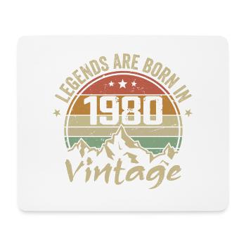 Cadeau Anniversaire 1980 Vintage 1980 Retro 1980 - Tapis de souris (format paysage) - blanc - Devant