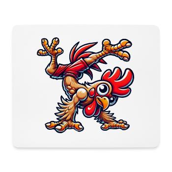 Starke Henne Fitness Training Muskeln Bauch - Mousepad (Querformat) - Weiß - Vorne