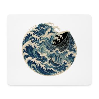 Rán – die Meeresgöttin in der großen Welle - Mousepad (Querformat) - Weiß - Vorne