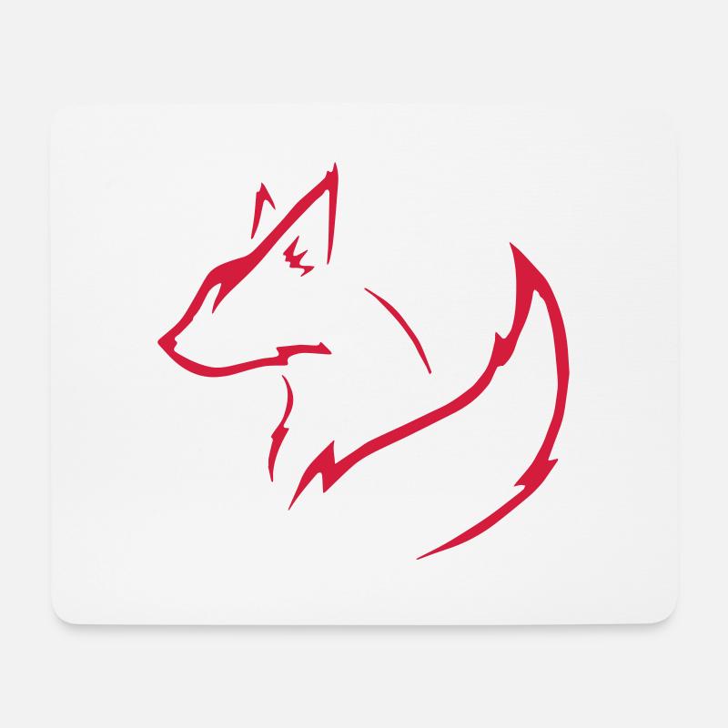 Minimalistischer Fuchs Tier Illustration - Mousepad (Querformat) - Weiß
