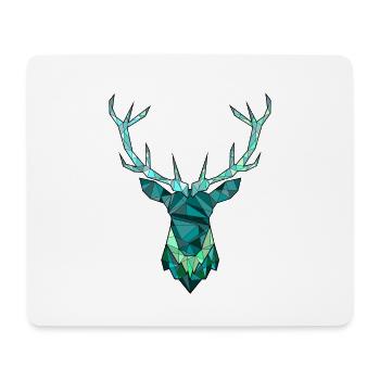 Cerf Hipster bleu - Tapis de souris (format paysage) - blanc - Devant