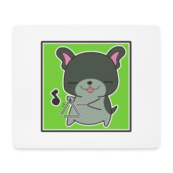 Hund mit Dreieck - Mousepad (Querformat) - Weiß - Vorne