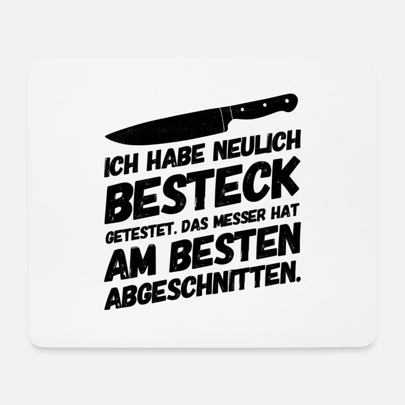 Kinderwitze Lustige Sprüche Messer - Mousepad (Querformat) - Weiß