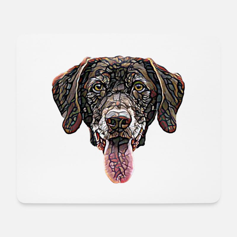 Schokolade Labrador Retriever Gesicht - Mousepad (Querformat) - Weiß