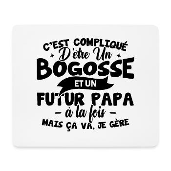 Bogosse et futur papa - Tapis de souris (format paysage) - blanc - Devant