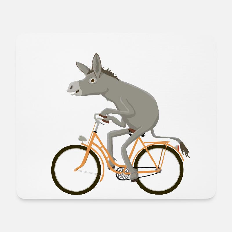 Drahtesel, orange - Mousepad (Querformat) - Weiß
