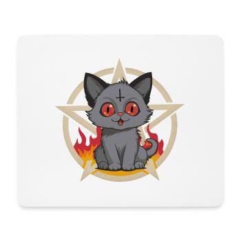 Satans kleine Hölle Schnurrkatze - Mousepad (Querformat) - Weiß - Vorne