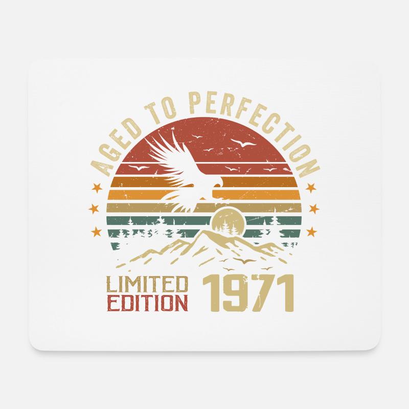 Jahrgang 1971 Limitierte Auflage 1971 Retro 1971 - Mousepad (Querformat) - Weiß