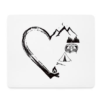 Mountain Heart Camping Patch Design - Mousepad (Querformat) - Weiß - Vorne