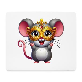 Mardi Gras Mouse Rat Mask Carnival - Mouse Pad (horizontal) - white - Front
