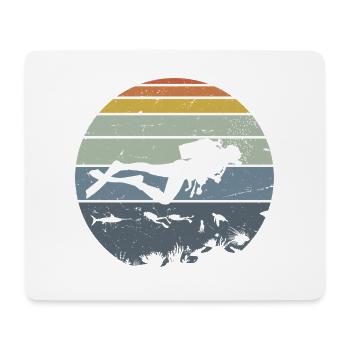 Unterwassertaucher Silhouette Szene - Mousepad (Querformat) - Weiß - Vorne